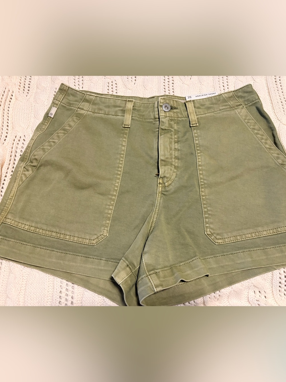 Ag Adriano Goldschmied Olive Green Men’s Flat Front Shorts